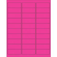 2 5/8 x 1" Fluorescent Pink Rectangle Laser Labels image