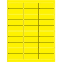 2 5/8 x 1" Fluorescent Yellow Rectangle Laser Labels image