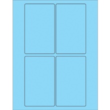 3 x 5" Fluorescent Pastel Blue Rectangle Laser Labels image