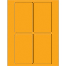 3 x 5" Fluorescent Orange Rectangle Laser Labels image