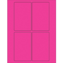 3 x 5" Fluorescent Pink Rectangle Laser Labels image