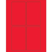 3 x 5" Fluorescent Red Rectangle Laser Labels image