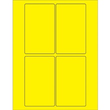 3 x 5" Fluorescent Yellow Rectangle Laser Labels image