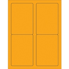 3 1/2 x 5" Fluorescent Orange Rectangle Laser Labels image