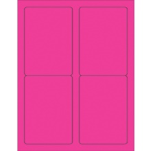 3 1/2 x 5" Fluorescent Pink Rectangle Laser Labels image