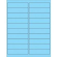 4 x 1" Fluorescent Pastel Blue Rectangle Laser Labels image