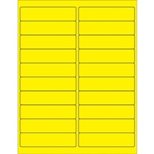 4 x 1" Fluorescent Yellow Rectangle Laser Labels image