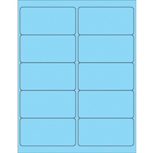 4 x 2" Fluorescent Pastel Blue Rectangle Laser Labels image