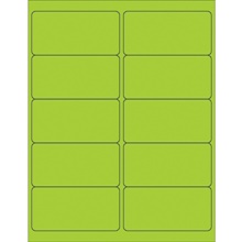 4 x 2" Fluorescent Green Rectangle Laser Labels image