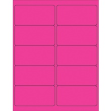 4 x 2" Fluorescent Pink Rectangle Laser Labels image