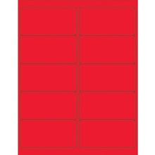 4 x 2" Fluorescent Red Rectangle Laser Labels image