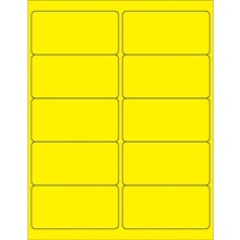 4 x 2" Fluorescent Yellow Rectangle Laser Labels image