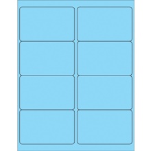 4 x 2 1/2" Fluorescent Pastel Blue Rectangle Laser Labels image
