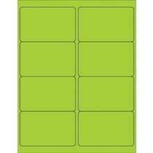 4 x 2 1/2" Fluorescent Green Rectangle Laser Labels image