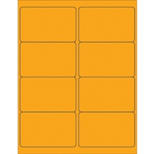 4 x 2 1/2" Fluorescent Orange Rectangle Laser Labels image