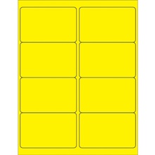 4 x 2 1/2" Fluorescent Yellow Rectangle Laser Labels image