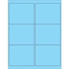 4 x 3 1/3" Fluorescent Pastel Blue Rectangle Laser Labels image