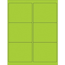 4 x 3 1/3" Fluorescent Green Rectangle Laser Labels image