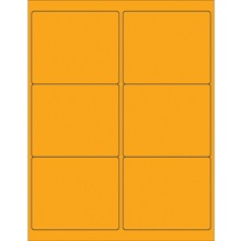 4 x 3 1/3" Fluorescent Orange Rectangle Laser Labels image