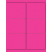 4 x 3 1/3" Fluorescent Pink Rectangle Laser Labels image
