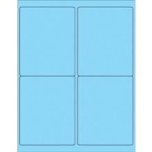 4 x 5" Fluorescent Pastel Blue Rectangle Laser Labels image