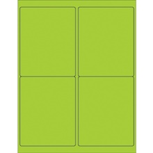 4 x 5" Fluorescent Green Rectangle Laser Labels image