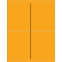 4" x 5" Fluorescent Orange Rectangle Laser Labels image