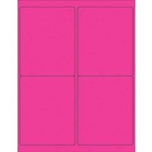4 x 5" Fluorescent Pink Rectangle Laser Labels image