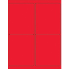 4 x 5" Fluorescent Red Rectangle Laser Labels image