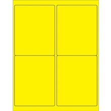 4 x 5" Fluorescent Yellow Rectangle Laser Labels image