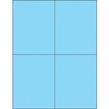 4 1/4 x 5 1/2" Fluorescent Pastel Blue Rectangle Laser Labels image