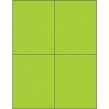4 1/4 x 5 1/2" Fluorescent Green Rectangle Laser Labels image