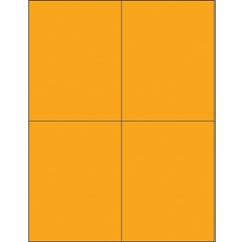 4 1/4 x 5 1/2 "Fluorescent Orange Rectangle Laser Labels image