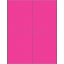 4 1/4 x 5 1/2" Fluorescent Pink Rectangle Laser Labels image