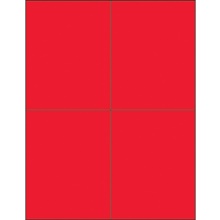 4 1/4 x 5 1/2" Fluorescent Red Rectangle Laser Labels image