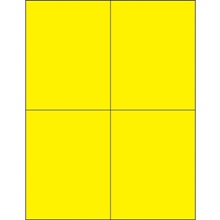 4 1/4 x 5 1/2" Fluorescent Yellow Rectangle Laser Labels image