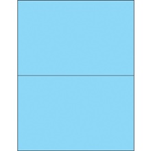 8 1/2 x 5 1/2" Fluorescent Pastel Blue Rectangle Laser Labels image