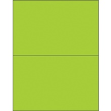 8 1/2 x 5 1/2" Fluorescent Green Rectangle Laser Labels image