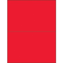 8 1/2 x 5 1/2" Fluorescent Red Rectangle Laser Labels image