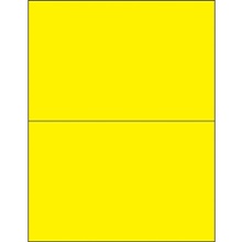 8 1/2 x 5 1/2" Fluorescent Yellow Rectangle Laser Labels image