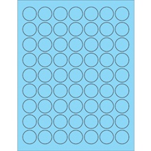 1" Fluorescent Pastel Blue Circle Laser Labels image