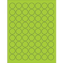 1" Fluorescent Green Circle Laser Labels image
