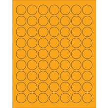 1" Fluorescent Orange Circle Laser Labels image