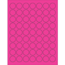 1" Fluorescent Pink Circle Laser Labels image