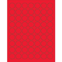 1" Fluorescent Red Circle Laser Labels image