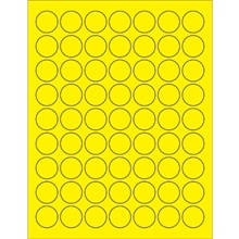 1" Fluorescent Yellow Circle Laser Labels image