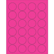 1 5/8" Fluorescent Pink Circle Laser Labels image