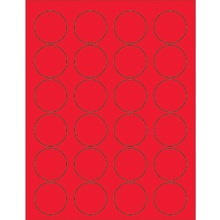 1 5/8" Fluorescent Red Circle Laser Labels image