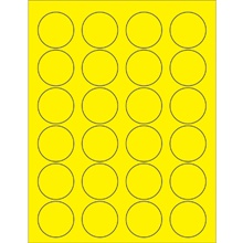 1 5/8" Fluorescent Yellow Circle Laser Labels image