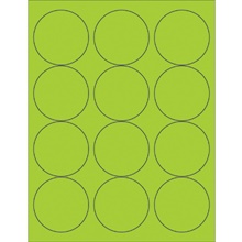 2 1/2" Fluorescent Green Circle Laser Labels image